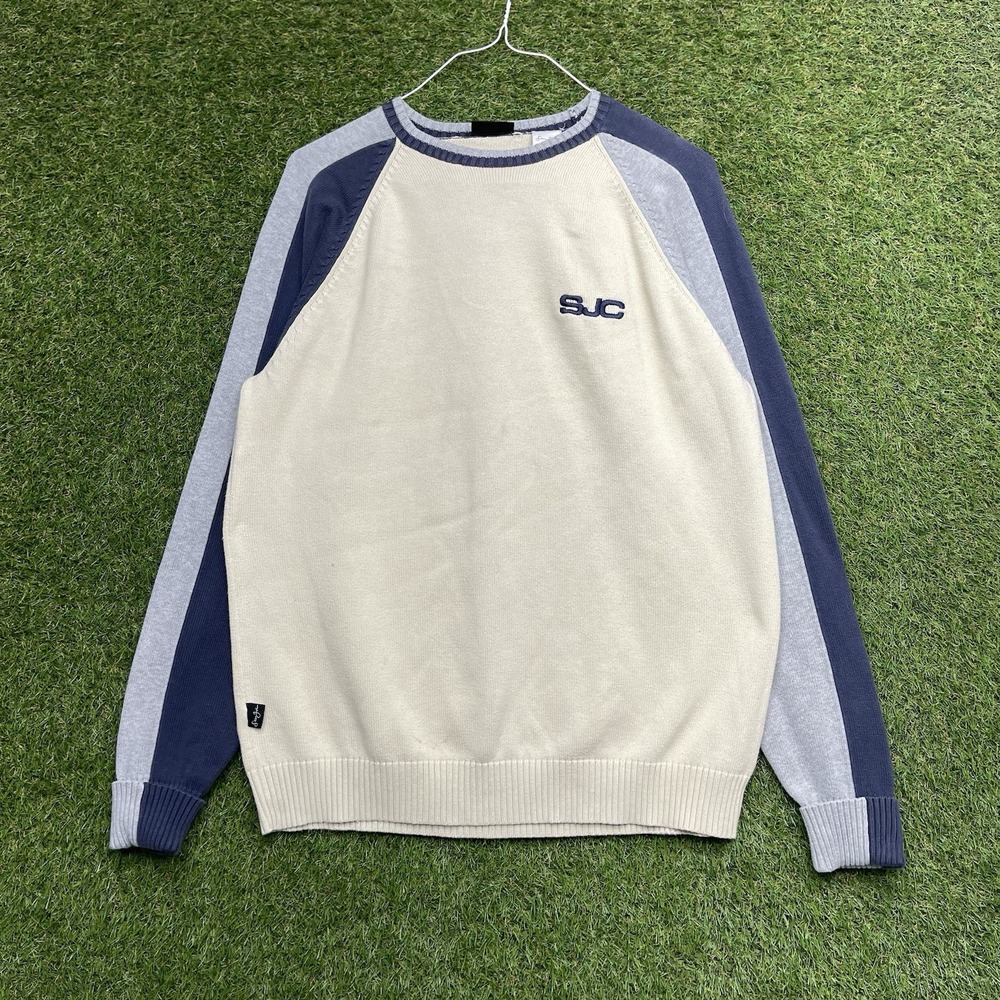 Sean John Sweater Mens XL Sweatshirt Pullover Spellout Knit Embroidered y2k 90s